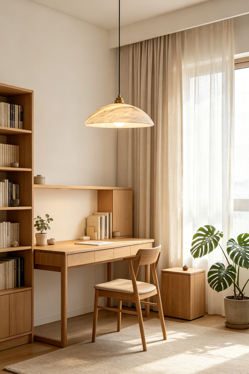 Helios Alabaster Pendant Lamp for Den/Study | Samu  Lamp
