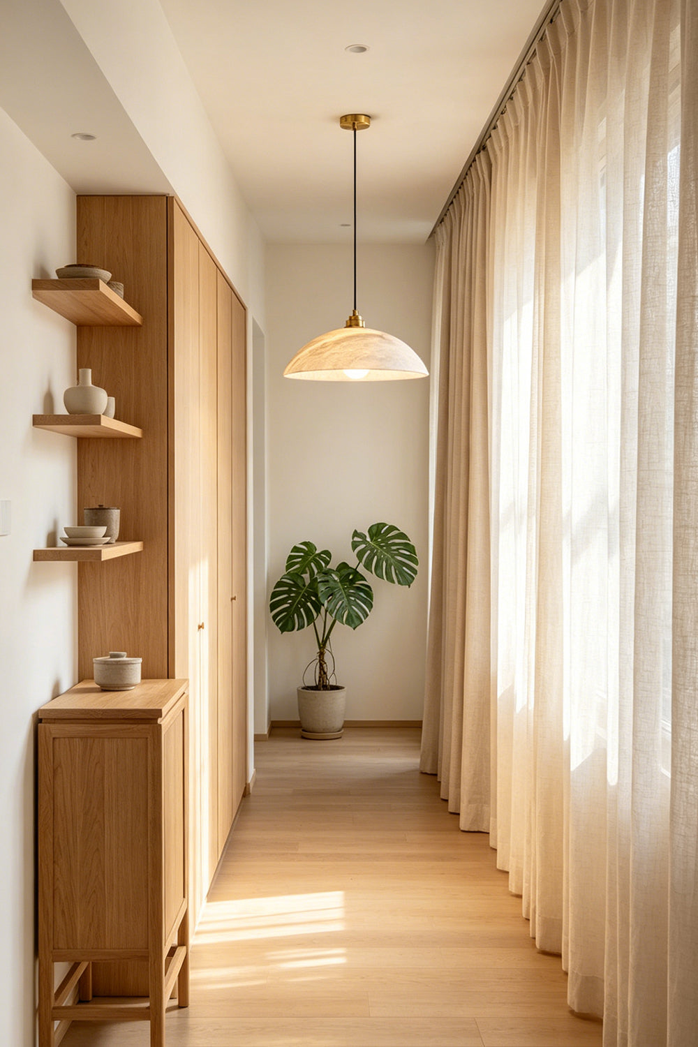 Helios Alabaster Pendant Lamp for Hallway | Samu  Lamp
