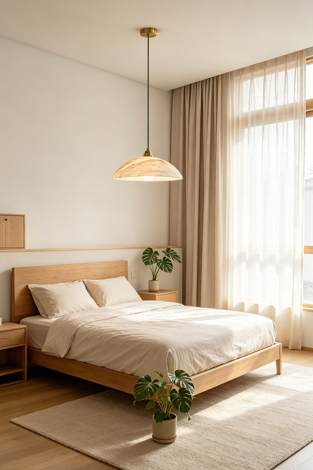 Helios Alabaster Pendant Lamp for Bedroom | Samu  Lamp
