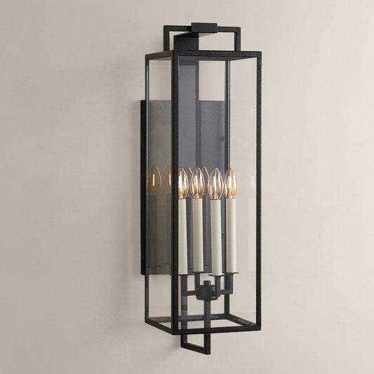 Torren Hand-Worked Iron Outdoor Wall Sconce 29“H
