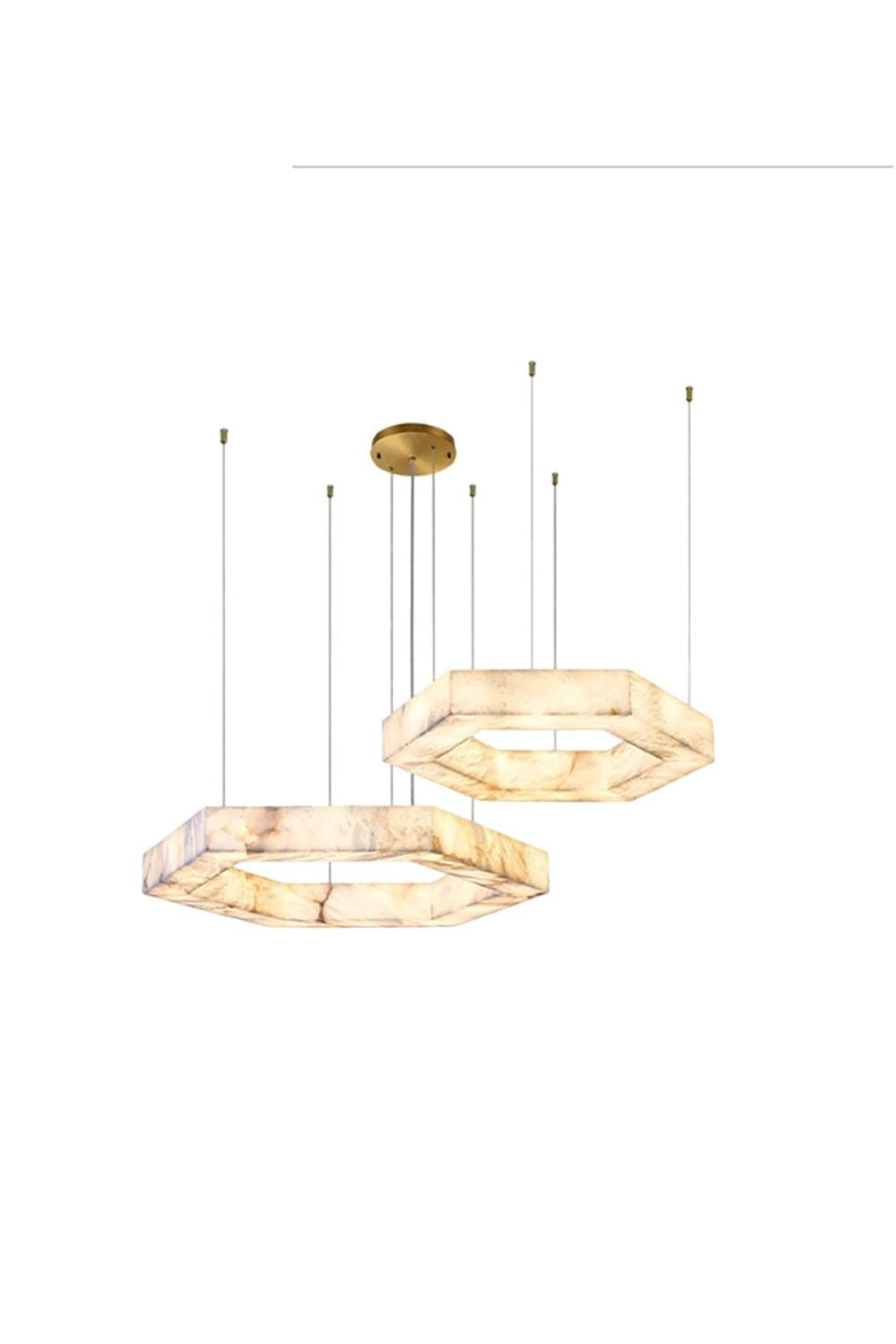 Hexagonal Alabaster Chandelier - view 14 | everlamps