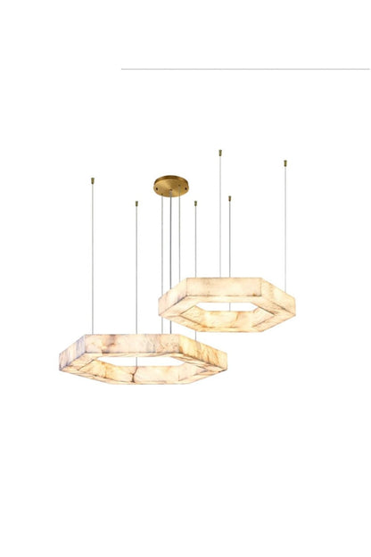 Hexagonal Alabaster Chandelier - view 14 | everlamps