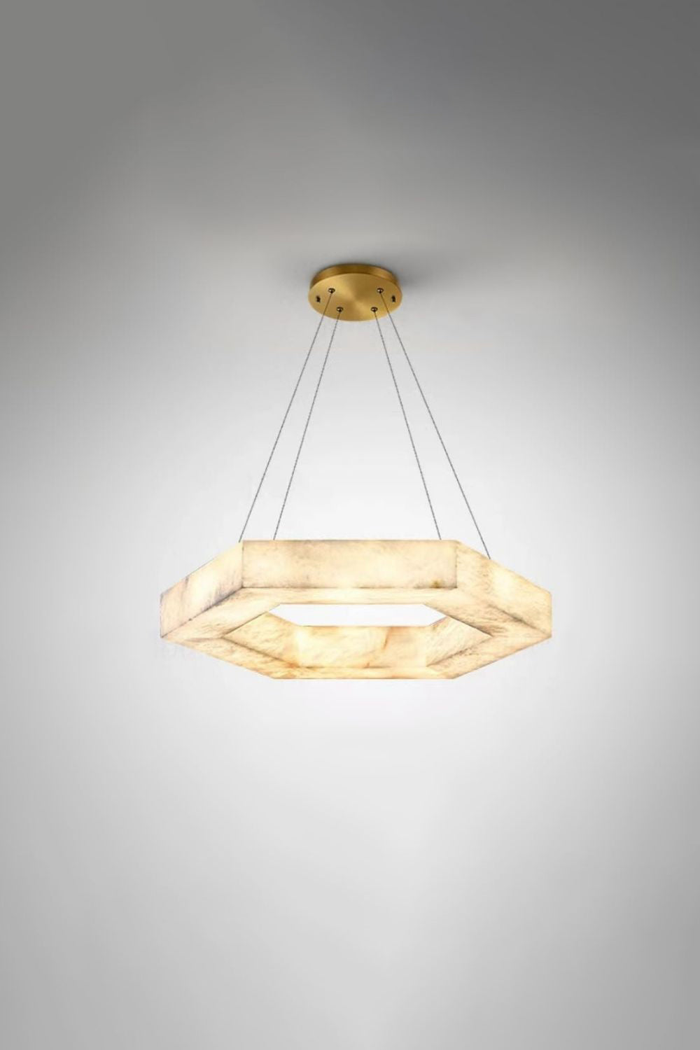 Hexagonal Alabaster Chandelier - view 9 | everlamps