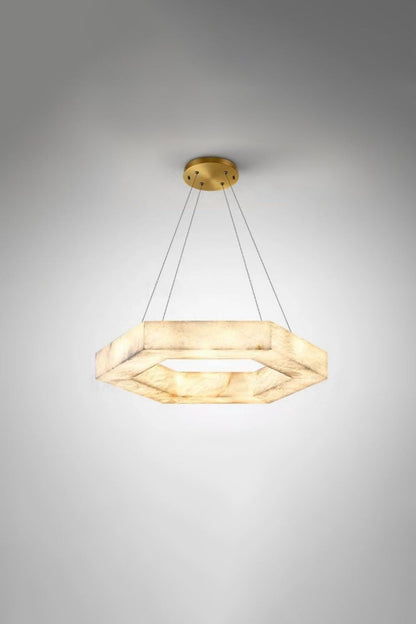 Hexagonal Alabaster Chandelier - view 10 | everlamps
