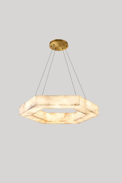 Hexagonal Alabaster Chandelier - view 11 | everlamps