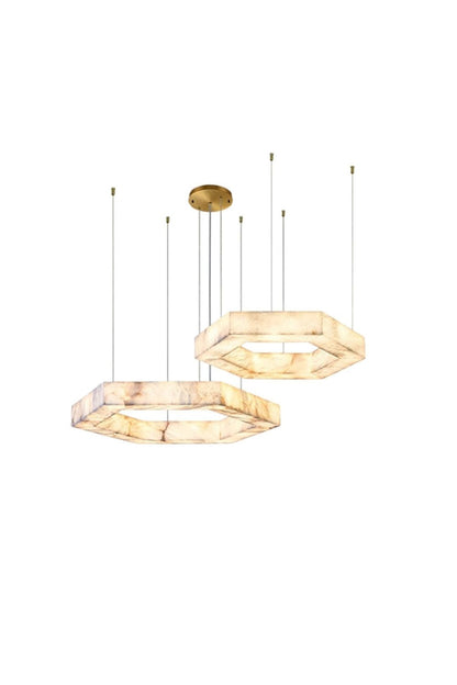 Hexagonal Alabaster Chandelier - view 15 | everlamps