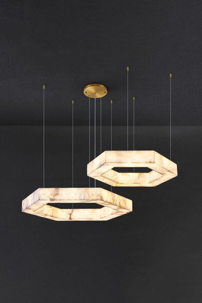 Hexagonal Alabaster Chandelier - view 8 | everlamps