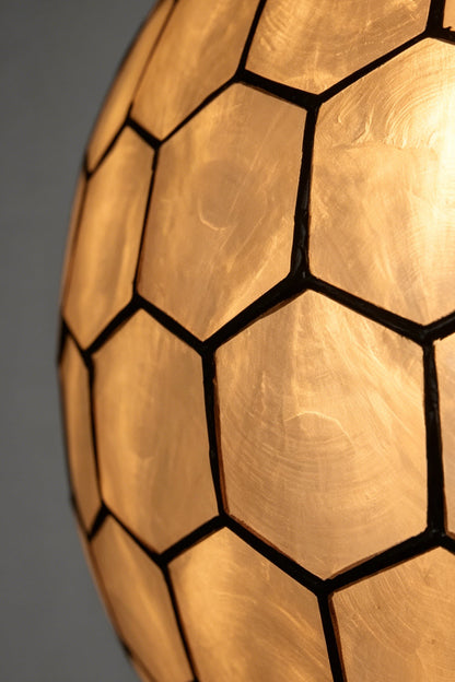 Honeycomb Shell Orb Pendant |Shell detail | vexa lamps