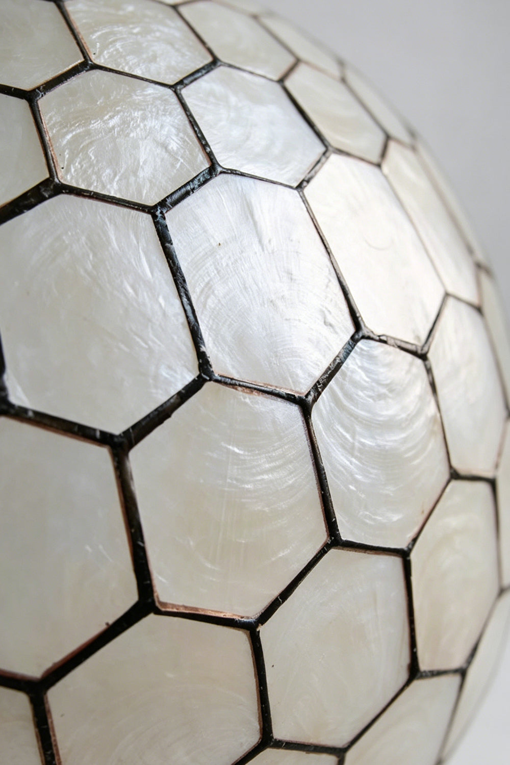 Honeycomb Shell Orb Pendant |Iron detail | vexa lamps