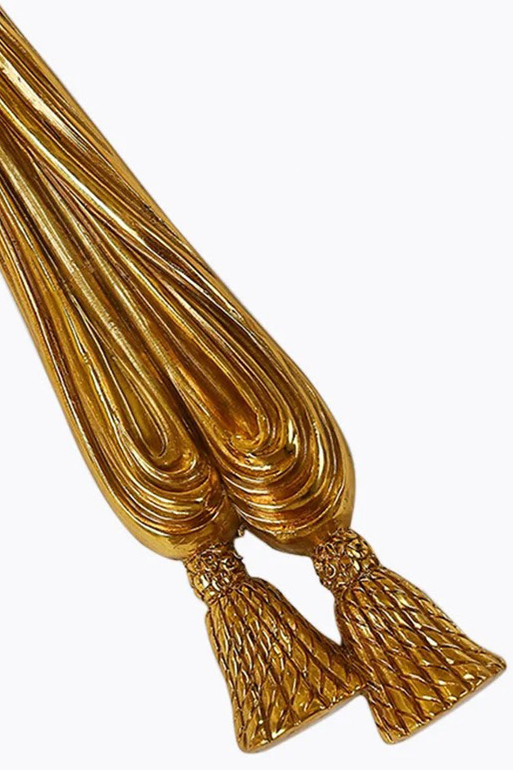 Honoria Rope and Tassel Brass Sconce | Brass and Metal | Macro detail of the elegant brass rope tassel design at the bottom | vexa lamps
