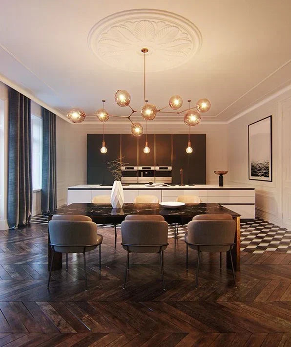 Modern-style Sputnik Glass Branch Chandelier