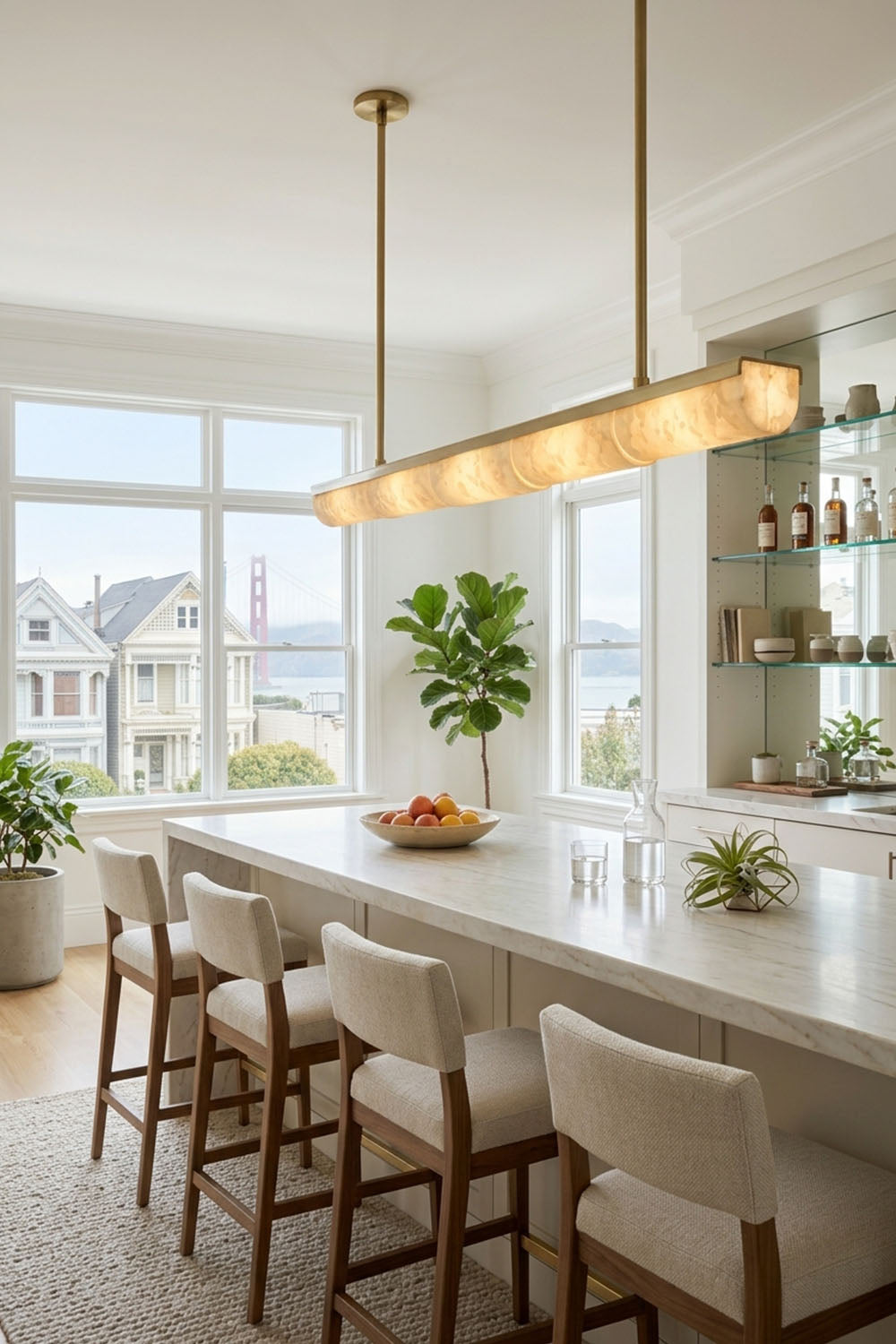 Imperial Strata Alabaster Linear Pendant Lamp