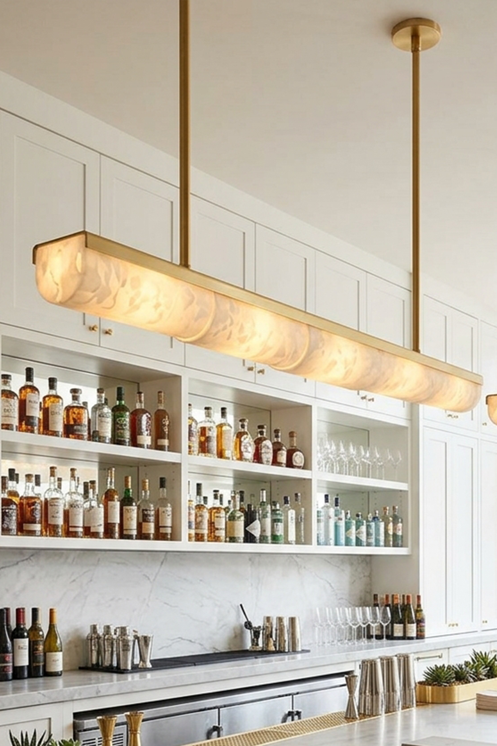 Imperial Strata Alabaster Linear Pendant Lamp