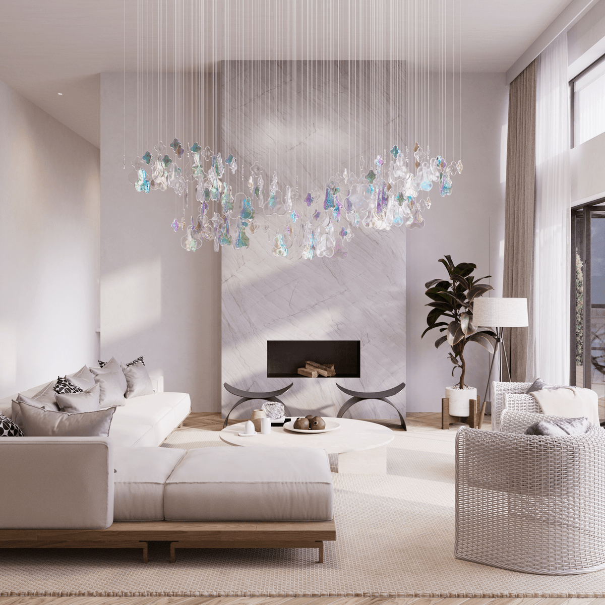Galaxy Iris Iridescent Blossom Chandelier