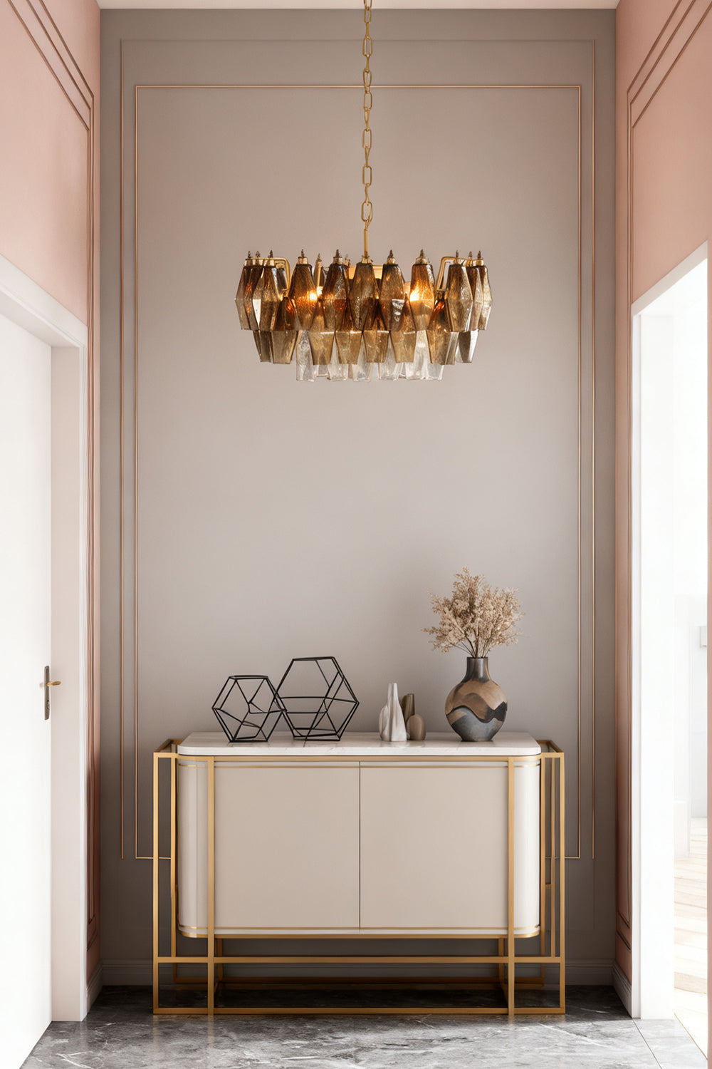 Italian Art Poliedri Glass Chandelier - view 11 | everlamps