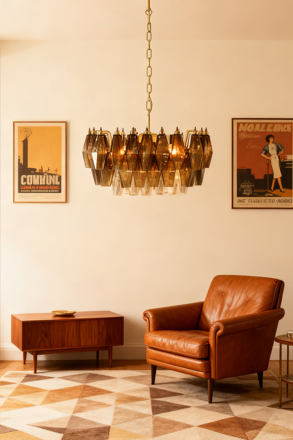 Italian Art Poliedri Glass Chandelier - view 2 | everlamps