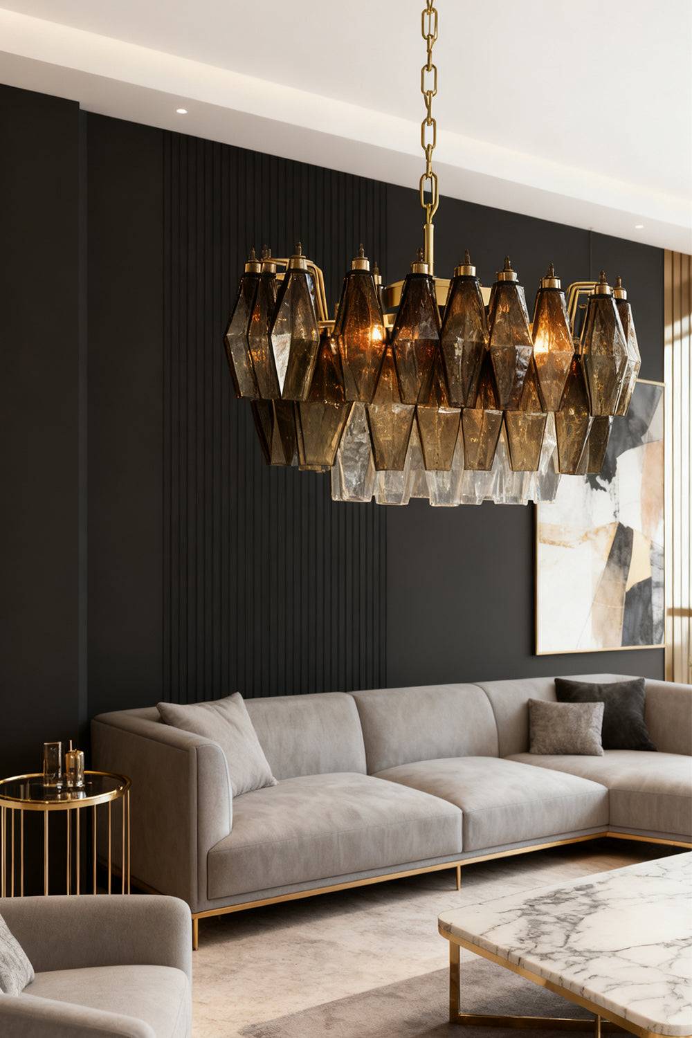 Italian Art Poliedri Glass Chandelier - view 8 | everlamps