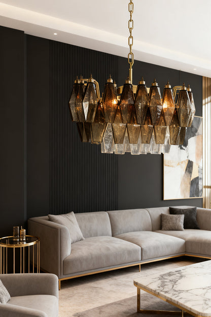 Italian Art Poliedri Glass Chandelier - view 8 | everlamps