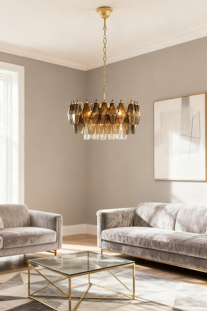 Italian Art Poliedri Glass Chandelier - view 7 | everlamps