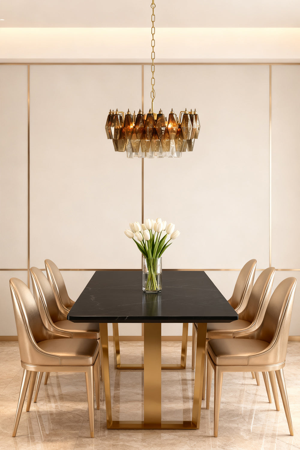 Italian Art Poliedri Glass Chandelier - view 5 | everlamps
