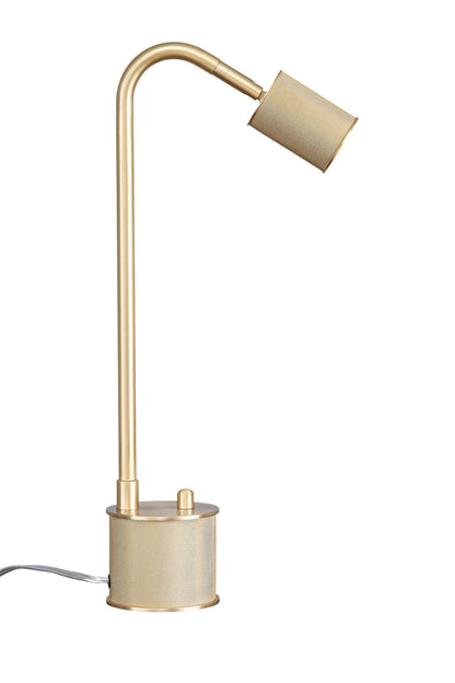 Ivor Knurled Brass Task Table Lamp | Knurled Brass and Metal | Side profile view displayed on a pure white background | vexa lamps