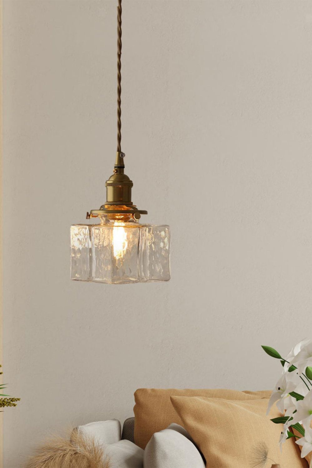 Jewel Square Glass Pendant Lamp - view 3 | everlamps