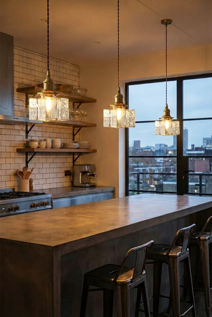 Jewel Square Glass Pendant Lamp - view 14 | everlamps