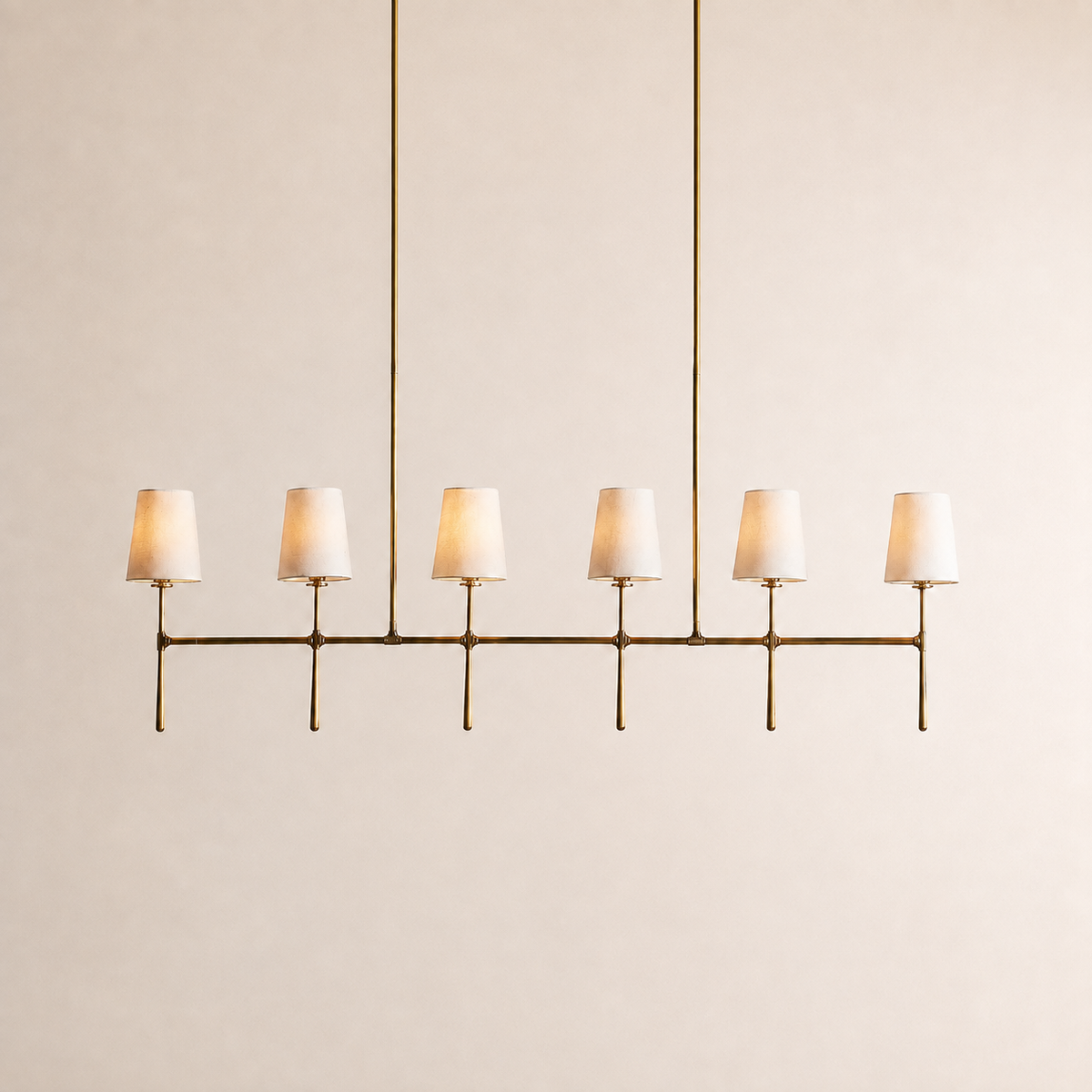 Kyler Minimalist Linear Linen Shade Chandelier