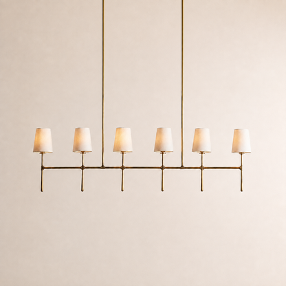 Kyler Minimalist Linear Linen Shade Chandelier