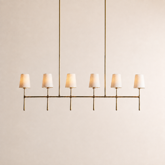 Kyler Minimalist Linear Linen Shade Chandelier