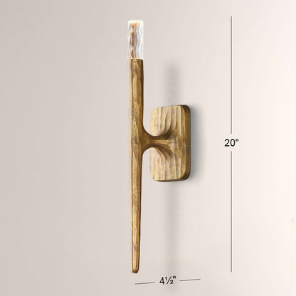 Kael Vintage Forged Brass Wall Sconce 20“H