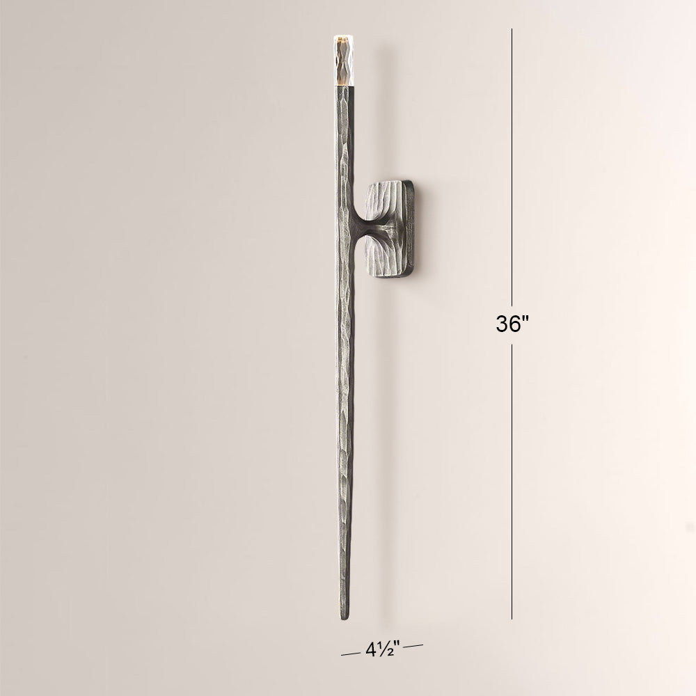 Kael Vintage Forged Tall Linear Wall Sconce 36"H