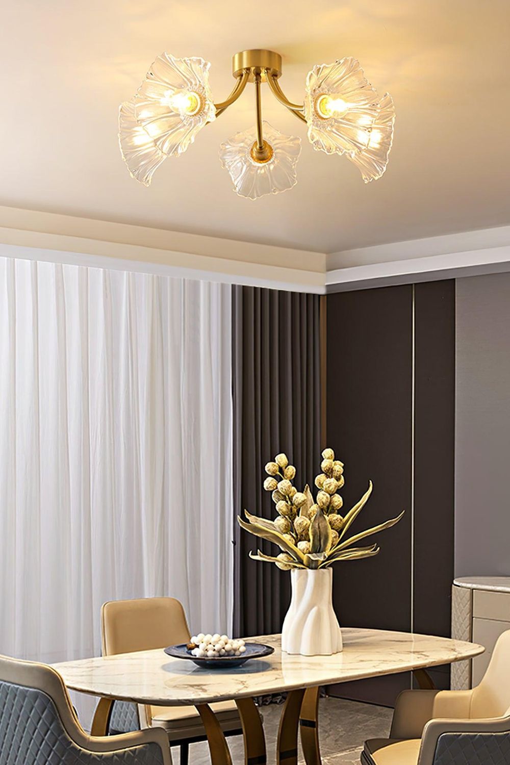 Kalin Blossom Petal Glass Ceiling Lamp - view 2 | everlamps