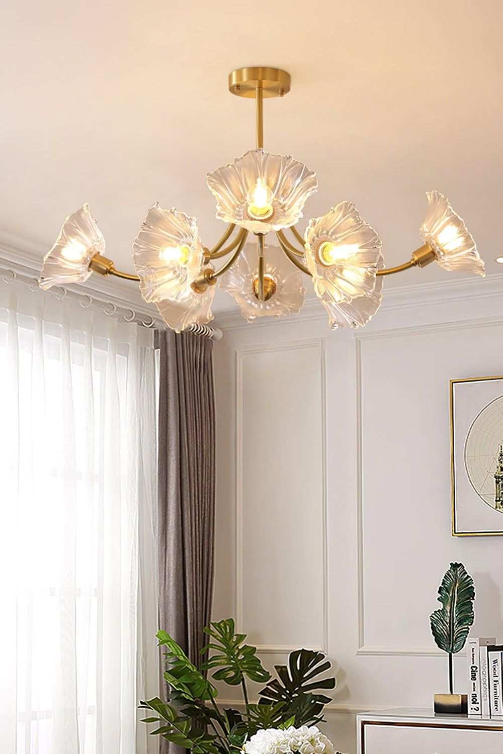 Kalin Blossom Petal Glass Chandelier - view 3 | everlamps
