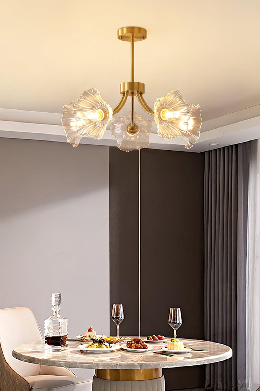 Kalin Blossom Petal Glass Chandelier - view 5 | everlamps