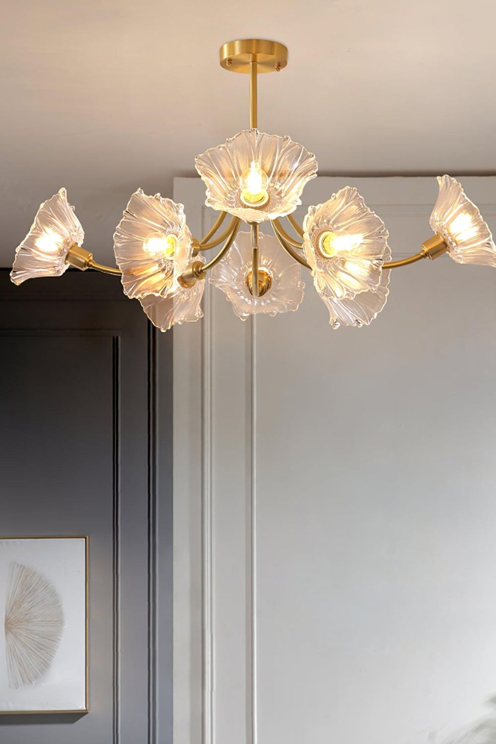 Kalin Blossom Petal Glass Chandelier - view 2 | everlamps