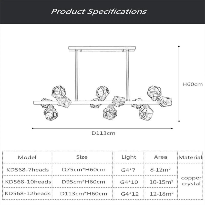 Nicole Crystal Linear Chandelier
