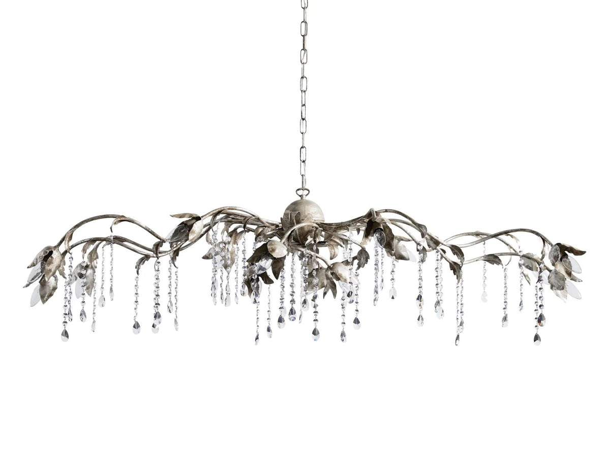 Kalie Crystal Rectangular Chandelier 61"  71“ - Silver