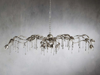 Kalie Crystal Rectangular Chandelier 61"  71“ - Silver
