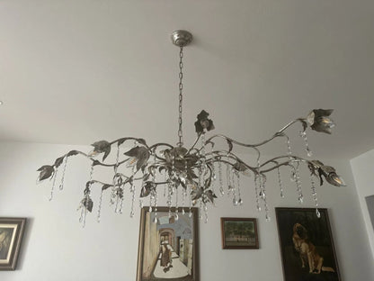 Kalie Crystal Rectangular Chandelier 61"  71“ - Silver