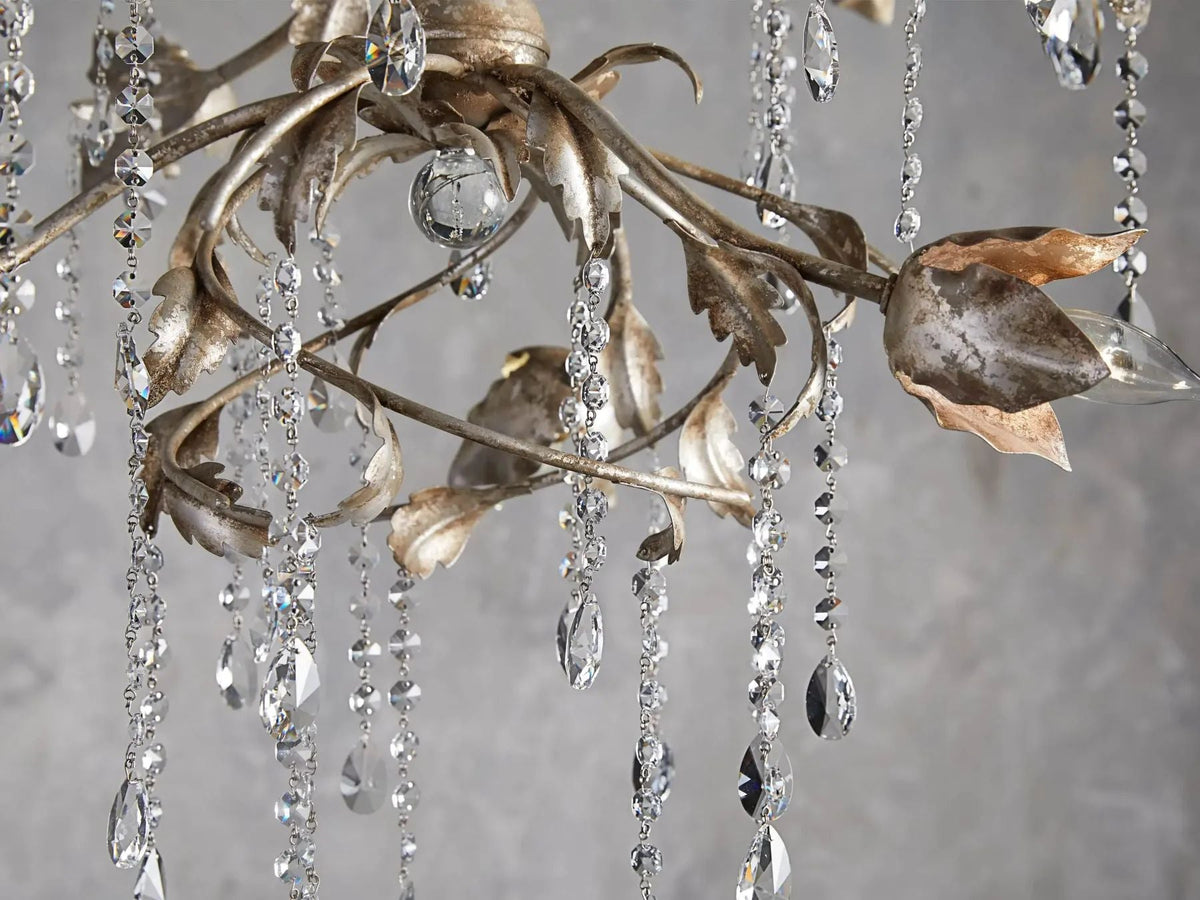 Kalie Crystal Round Chandelier  40" D- Silver