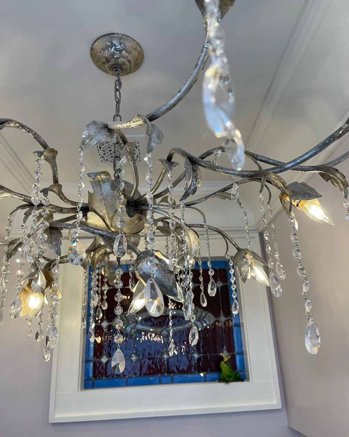 Kalie Crystal Round Chandelier  40" D- Silver