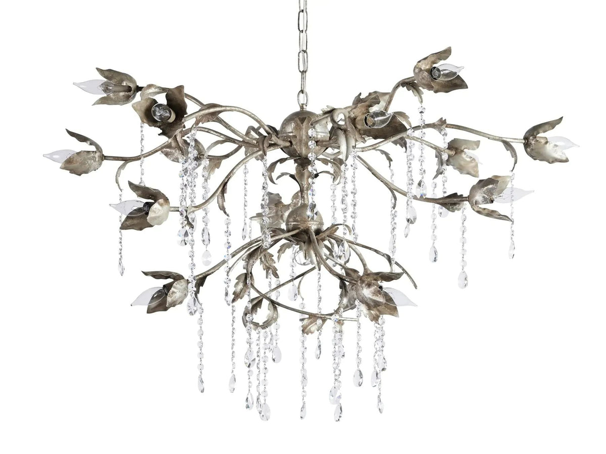 Kalie Crystal Round Chandelier  40" D- Silver