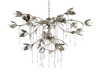 Kalie Crystal Round Chandelier  40" D- Silver