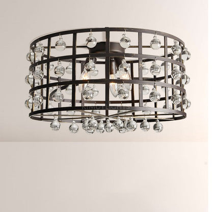 Cagora Crystal Sphere Flush Mount Ceiling Light