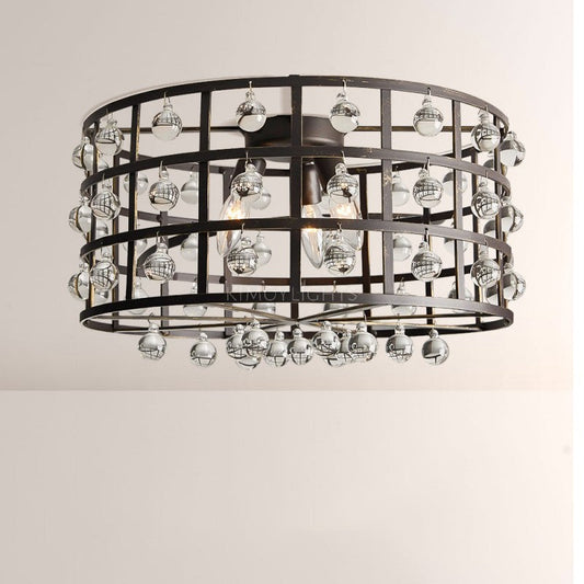 Cagora Crystal Sphere Flush Mount Ceiling Light