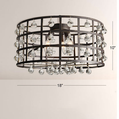 Cagora Crystal Sphere Flush Mount Ceiling Light