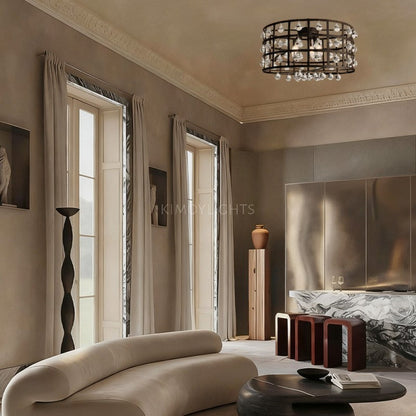 Cagora Crystal Sphere Flush Mount Ceiling Light