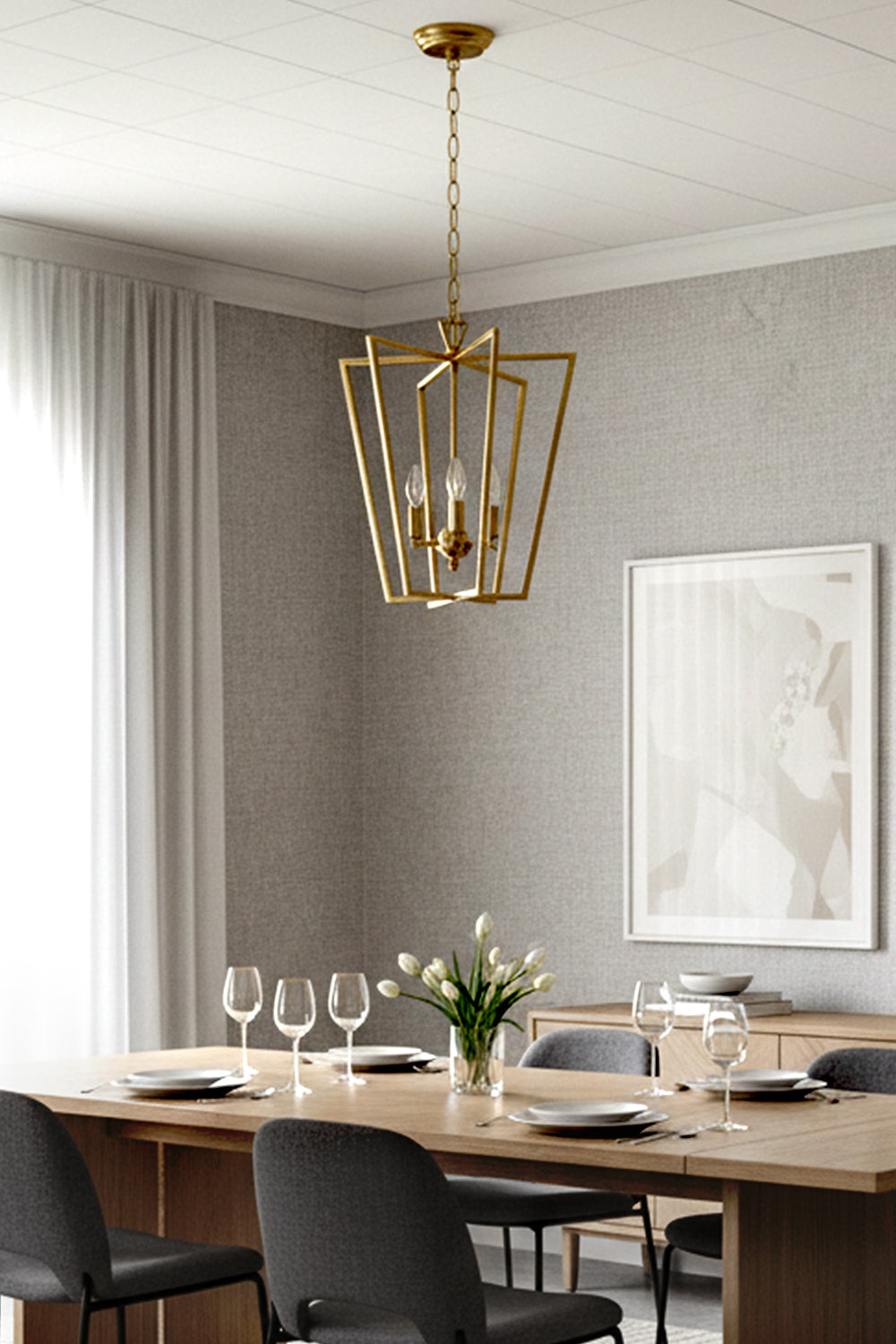 Lantern-shaped chandelier - view 4 | everlamps