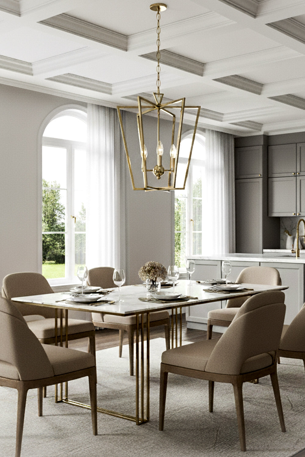 Lantern-shaped chandelier - view 6 | everlamps